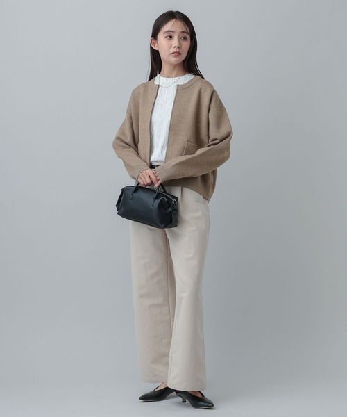 GLOBAL WORK（グローバルワーク）の「MATINEE LINE/ＷフェイスニットZIPジャケット/640361（ニット/セーター・レディース・チャコールグレー/グレイッシュベージュ/モカ・LARGE/MEDIUM）」の14枚目の写真