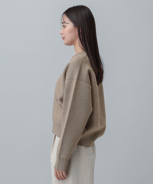 GLOBAL WORK（グローバルワーク）の「MATINEE LINE/ＷフェイスニットZIPジャケット/640361（ニット/セーター・レディース・チャコールグレー/グレイッシュベージュ/モカ・LARGE/MEDIUM）」の20枚目の写真