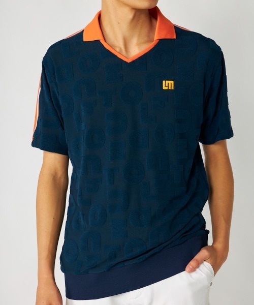 Loudmouth(ラウドマウス)の「LOUDMOUTH/ラウドマウス ゴルフウェア パイルジャガード UVカット 半袖 シャツ(シャツ/ブラウス・メンズ・グリーン/ホワイト/ネイビー・LL/L/M/3L)」の3枚目の写真