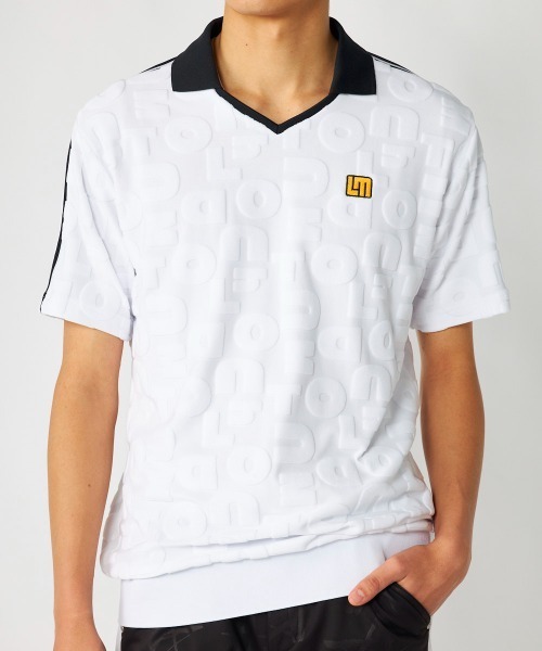 Loudmouth(ラウドマウス)の「LOUDMOUTH/ラウドマウス ゴルフウェア パイルジャガード UVカット 半袖 シャツ(シャツ/ブラウス・メンズ・グリーン/ホワイト/ネイビー・LL/L/M/3L)」の2枚目の写真
