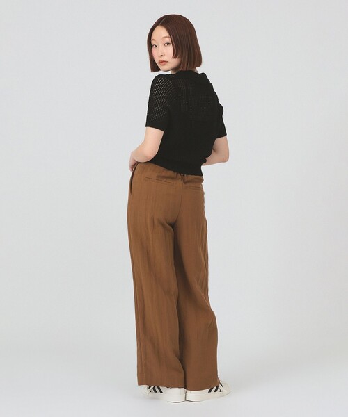 Ray BEAMS（レイビームス）の「ワイド ストレート 2タック パンツ（その他パンツ・レディース・ネイビー/ダークブラウン・0/1）」の5枚目の写真