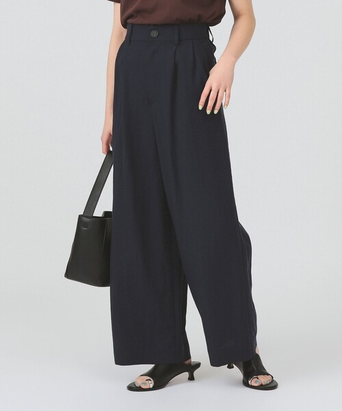 Ray BEAMS（レイビームス）の「ワイド ストレート 2タック パンツ（その他パンツ・レディース・ネイビー/ダークブラウン・0/1）」の10枚目の写真