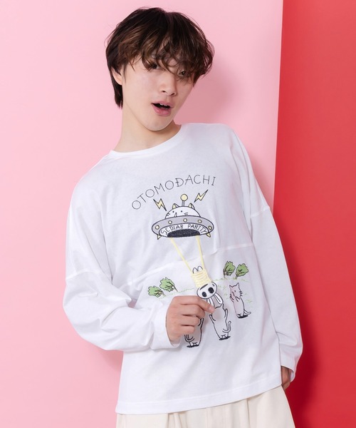 ScoLar Parity（スカラーパリティ）の「361112：ネコ星へのご招待Tシャツ（Tシャツ/カットソー・レディース・オフホワイト/サックスブルー/ブラック・M）」の14枚目の写真