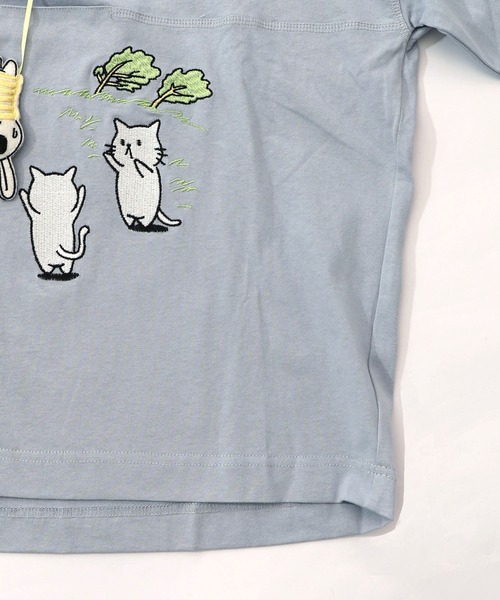 ScoLar Parity（スカラーパリティ）の「361112：ネコ星へのご招待Tシャツ（Tシャツ/カットソー・レディース・オフホワイト/サックスブルー/ブラック・M）」の4枚目の写真