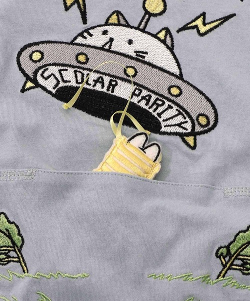 ScoLar Parity（スカラーパリティ）の「361112：ネコ星へのご招待Tシャツ（Tシャツ/カットソー・レディース・オフホワイト/サックスブルー/ブラック・M）」の6枚目の写真