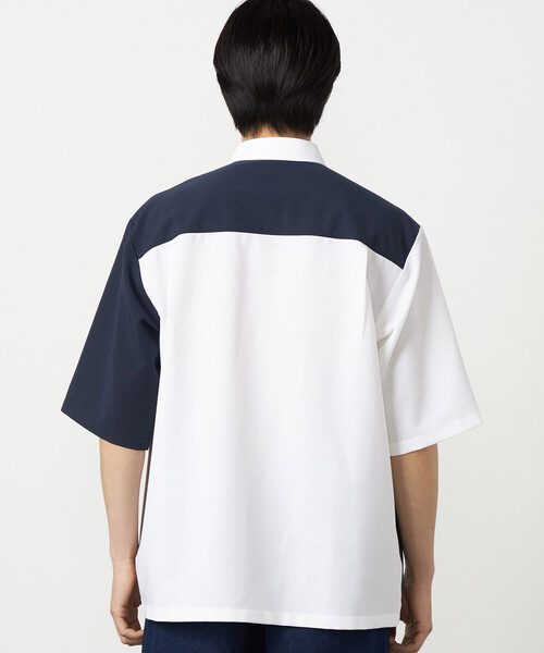 COMME CA ISM(コムサイズム)の「ウールライク ショートポイントカラー ブロッキング 5分袖シャツ(シャツ/ブラウス・メンズ・ホワイト/ブラック・LARGE/MEDIUM/SMALL)」の17枚目の写真