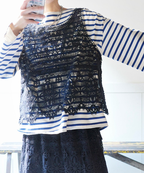 追加》レースMIXノースリーブブラウス（シャツ/ブラウス）｜JOURNAL