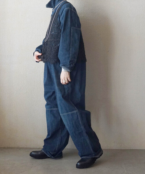 JOURNAL STANDARD LUXE（ジャーナルスタンダード　ラックス）の「《追加》レースMIXノースリーブブラウス（シャツ/ブラウス・レディース・ネイビー/ホワイト/ブラック・FREE）」の16枚目の写真