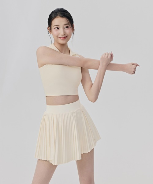 OSYAREVO(オシャレボ)の「ノースリーブ ポロシャツ トップス カップ付き リブ(その他トップス・レディース・ラベンダー/ホワイト/ライム/ブラウン・X-LARGE/LARGE/MEDIUM/SMALL)」の2枚目の写真