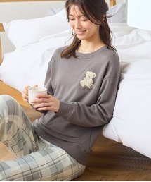 tutuanna（チュチュアンナ）の「[リラックス快眠ウェア]くまさがら刺繍チェックボトムパジャマ（ルームウェア/パジャマ）」