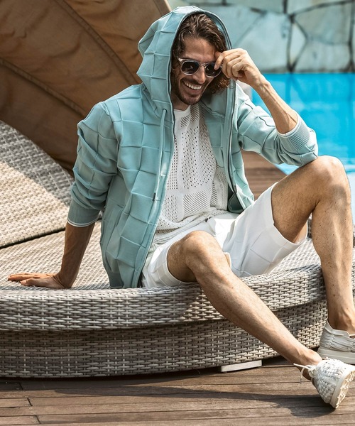 1PIU1UGUALE3  RELAX （ウノピゥウノウグァーレトレ リラックス）の「1PIU1UGUALE3 RELAX(ウノピゥウノウグァーレトレ リラックス)ブロックニットショーツ（その他パンツ・メンズ・ホワイト/サックスブルー/ブラック・XL/L/M/S）」の10枚目の写真