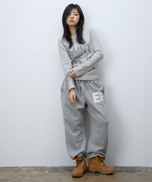 EEERRR（イイイ・アールアールアール）の「ER waffle applique long sweat pants (Melange)（スウェットパンツ）」