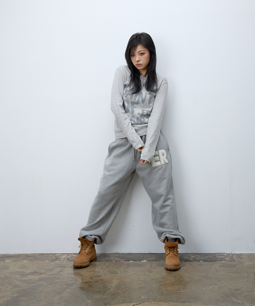 EEERRR（イイイ・アールアールアール）の「ER waffle applique long sweat pants (Melange)（スウェットパンツ・レディース・その他・LARGE/MEDIUM）」の4枚目の写真