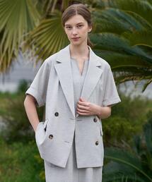 DRESSTERIOR | 【セットアップ可/UVカット/接触冷感/吸水速乾】ウォッシャブル リネンライクドルマンジャケット(テーラードジャケット)