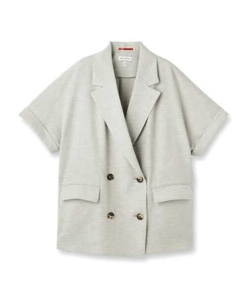 DRESSTERIOR（ドレステリア）の「【セットアップ可/UVカット/接触冷感/吸水速乾】ウォッシャブル リネンライクドルマンジャケット（テーラードジャケット・レディース・ナチュラル/ネイビー・38/36/34）」の3枚目の写真