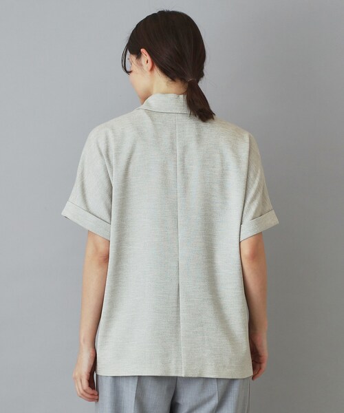 DRESSTERIOR（ドレステリア）の「【セットアップ可/UVカット/接触冷感/吸水速乾】ウォッシャブル リネンライクドルマンジャケット（テーラードジャケット・レディース・ナチュラル/ネイビー・38/36/34）」の18枚目の写真