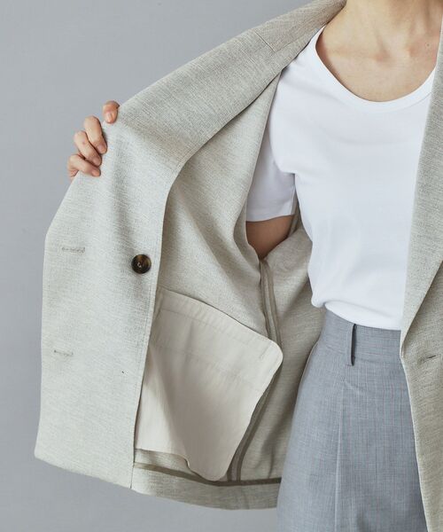 DRESSTERIOR（ドレステリア）の「【セットアップ可/UVカット/接触冷感/吸水速乾】ウォッシャブル リネンライクドルマンジャケット（テーラードジャケット・レディース・ナチュラル/ネイビー・38/36/34）」の22枚目の写真