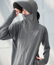 KOBE LETTUCE | [ UVカット＆接触冷感 ] M L XL 選べる2タイプ 取り外しサンバイザー付きパーカー(パーカー)