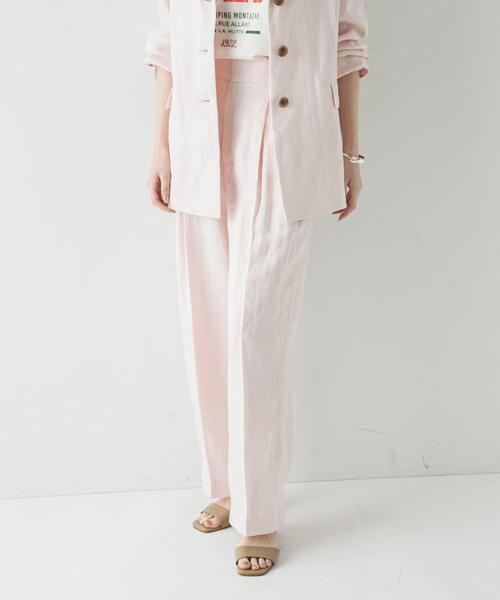 URBAN RESEARCH（アーバンリサーチ）の「オックスリネンストレートパンツ（その他パンツ・レディース・ライトピンク/ライトベージュ・40/38/36）」の3枚目の写真