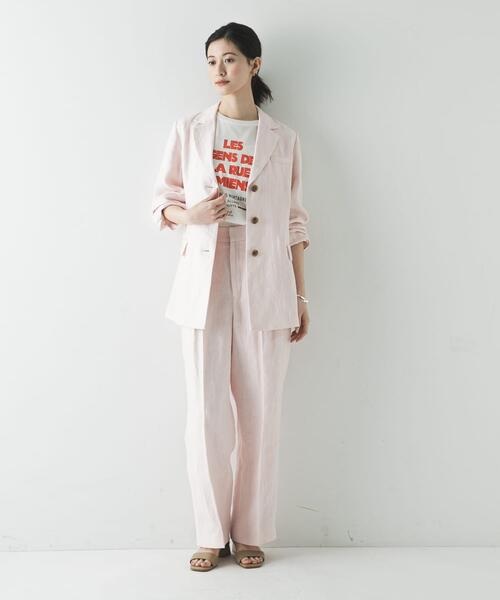 URBAN RESEARCH（アーバンリサーチ）の「オックスリネンストレートパンツ（その他パンツ・レディース・ライトピンク/ライトベージュ・40/38/36）」の7枚目の写真