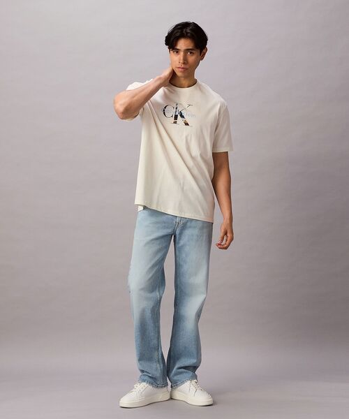 Calvin Klein(カルバン・クライン)の「ショートスリーブ 30s CKグラフィックTシャツ(Tシャツ/カットソー・メンズ・ダークブルー/オフホワイト・L/XL/S/M)」の6枚目の写真