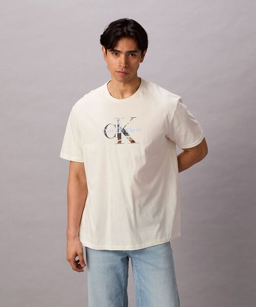 Calvin Klein(カルバン・クライン)の「ショートスリーブ 30s CKグラフィックTシャツ(Tシャツ/カットソー・メンズ・ダークブルー/オフホワイト・L/XL/S/M)」の13枚目の写真