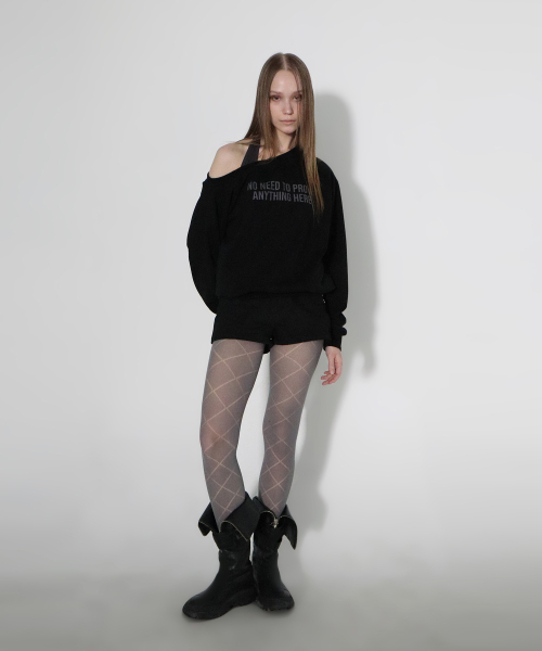 CHICKS(チックス)の「ノニード ワンショルダー スウェット ブラック(スウェット・レディース・ブラック・ONE SIZE)」の3枚目の写真