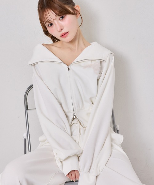 one after another NICE CLAUP(ワンアフターアナザーナイスクラップ)の「【セットアップ可能】ウエストレースカットパンツ(スウェットパンツ・レディース・グレー/ピンク/オフホワイト/サックスブルー/ブラック・SMALL/MEDIUM)」の9枚目の写真