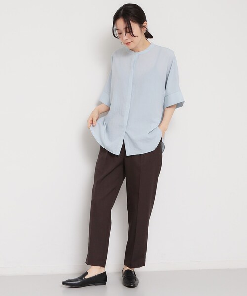 THE SHOP TK (ザ ショップ ティーケー )の「【XS-XL/洗える】オン・オフ問わずきれいに決まる 麻調テーパードパンツ(その他パンツ・レディース・ブラック/ブラウン系その他/ライトベージュ・11/12/13/14/10)」の8枚目の写真