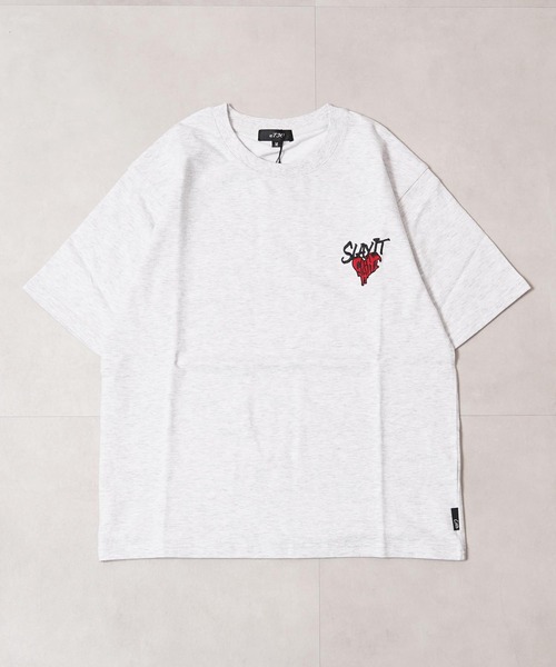 1111clothing(ワンフォークロージング)の「【セットアップ可能】ミニ裏毛 ワンポイントハート Tシャツ / Mini Fleece One-Point Heart T-Shirt(Tシャツ/カットソー・メンズ・ブラック/アッシュ/カモフラージュ・L/M/FREE)」の10枚目の写真