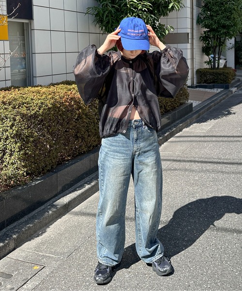 PILIT（ピリット）の「シアーボリュームスリーブブルゾン（シャツ/ブラウス・レディース・イエロー/アイボリー/ブラック・MEDIUM）」の8枚目の写真