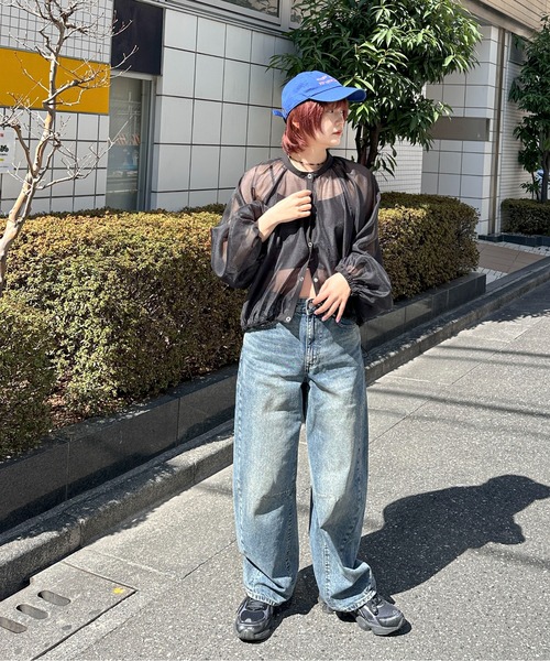 PILIT（ピリット）の「シアーボリュームスリーブブルゾン（シャツ/ブラウス・レディース・イエロー/アイボリー/ブラック・MEDIUM）」の9枚目の写真