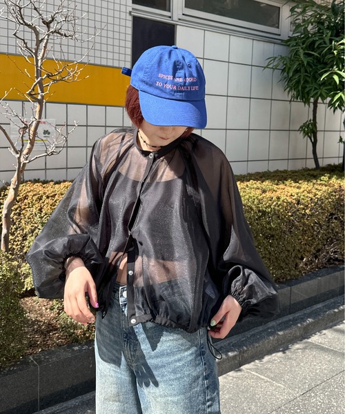 PILIT（ピリット）の「シアーボリュームスリーブブルゾン（シャツ/ブラウス・レディース・イエロー/アイボリー/ブラック・MEDIUM）」の12枚目の写真