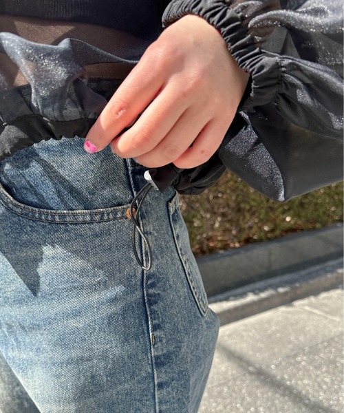 PILIT（ピリット）の「シアーボリュームスリーブブルゾン（シャツ/ブラウス・レディース・イエロー/アイボリー/ブラック・MEDIUM）」の17枚目の写真