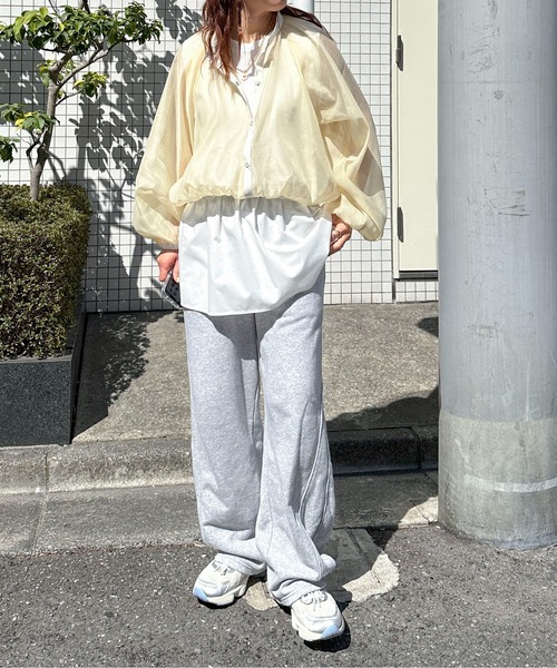 PILIT（ピリット）の「シアーボリュームスリーブブルゾン（シャツ/ブラウス・レディース・イエロー/アイボリー/ブラック・MEDIUM）」の19枚目の写真