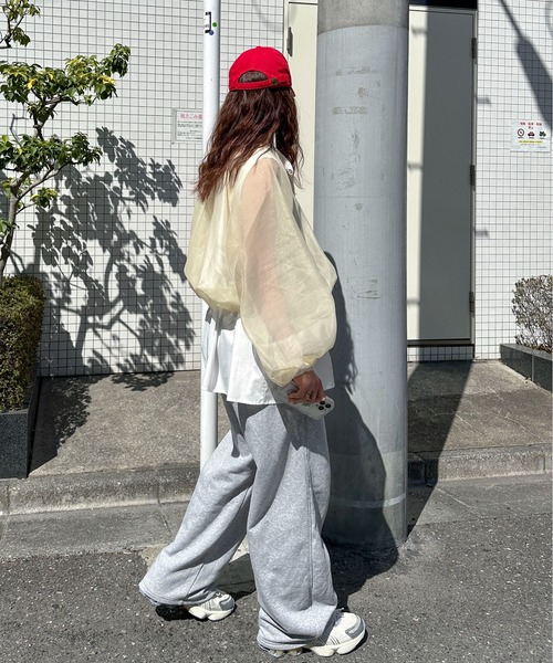 PILIT（ピリット）の「シアーボリュームスリーブブルゾン（シャツ/ブラウス・レディース・イエロー/アイボリー/ブラック・MEDIUM）」の20枚目の写真