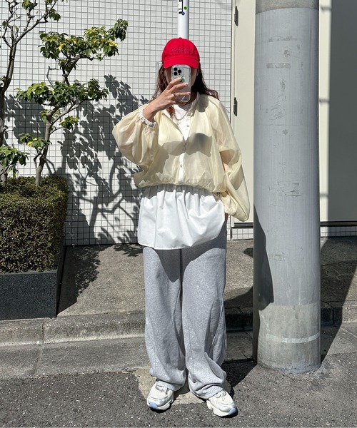 PILIT（ピリット）の「シアーボリュームスリーブブルゾン（シャツ/ブラウス・レディース・イエロー/アイボリー/ブラック・MEDIUM）」の21枚目の写真