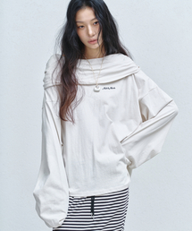 DRAPED HOOD OFF SHOULDER TOP_BEIGE