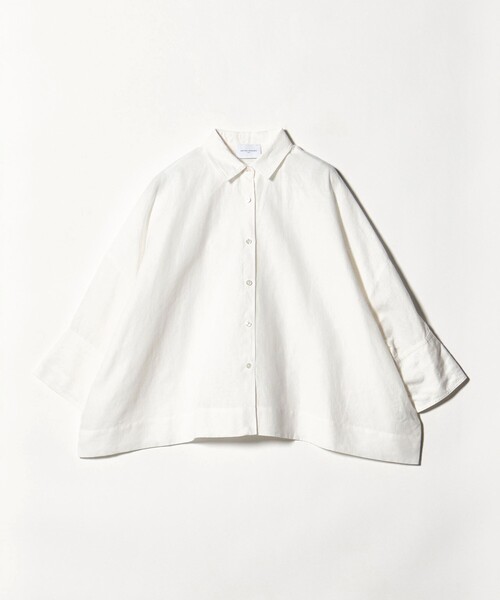 UNITED ARROWS（ユナイテッドアローズ）の「リネン ドルマン シャツ ‐ウォッシャブル‐（シャツ/ブラウス・レディース・ピンク/ブラック/ナチュラル/ホワイト・FREE）」の2枚目の写真