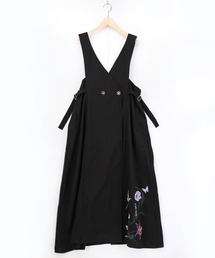 iS ScoLar（イズスカラー）の「561236：花蝶刺繍トレンチ風ジャンパースカート（ジャンパースカート）」