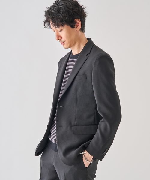 EDIFICE（エディフィス）の「”吸汗＆速乾機能” EVALET メッシュ 2ボタン ジャケット（テーラードジャケット・メンズ・ベージュ/ネイビー/ブラック/チャコールグレー・X-SMALL/SMALL/MEDIUM/LARGE/X-LARGE）」の8枚目の写真