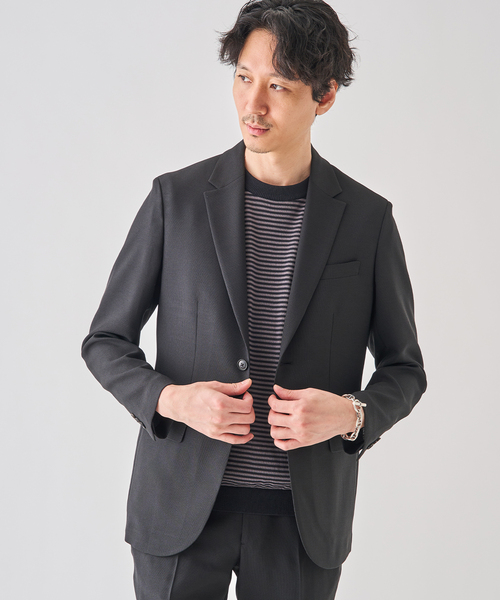 EDIFICE（エディフィス）の「”吸汗＆速乾機能” EVALET メッシュ 2ボタン ジャケット（テーラードジャケット・メンズ・ベージュ/ネイビー/ブラック/チャコールグレー・X-SMALL/SMALL/MEDIUM/LARGE/X-LARGE）」の9枚目の写真