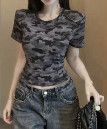 カモフラ柄ショートtシャツ