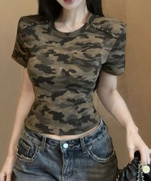 カモフラ柄ショートtシャツ