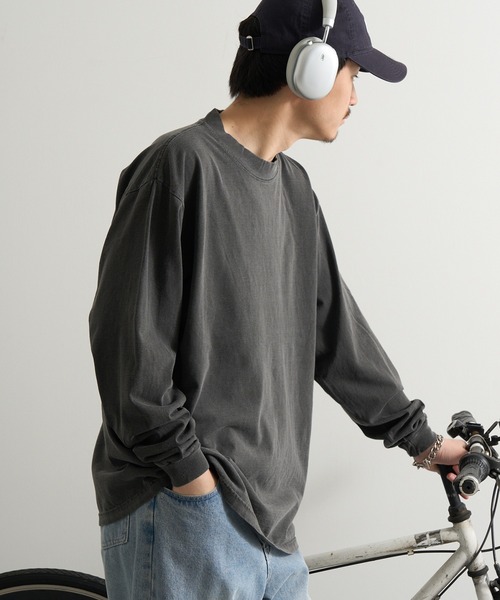 SHAKA WeAR(シャカウェア)の「【SHAKA WEAR】7.5 oz ガーメントダイ ロングスリーブTシャツ SHGDLS MURS(Tシャツ/カットソー・メンズ・モカ/オートミール/ライトイエロー/ブラック/ホワイト/チャコールグレー・L/XL/S/M/2XL)」の4枚目の写真