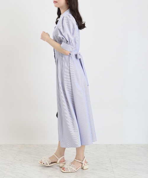 ASTORIA ODIER(アストリアオディール)の「ストライプシャツワンピース(ワンピース・レディース・ブルー/ホワイト×ブルー/サックスブルー・MEDIUM)」の22枚目の写真