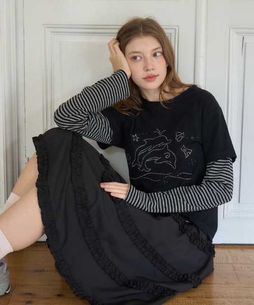 セール】イルカレイヤードT/Dolphin Layered T（Tシャツ/カットソー