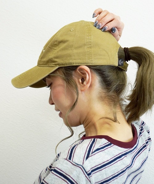 gossara（ゴサラ）の「【夏コーデにぴったり】手書き風ロゴCAP（キャップ・レディース・ライトベージュ/ベージュ/ネイビー・FREE）」の21枚目の写真