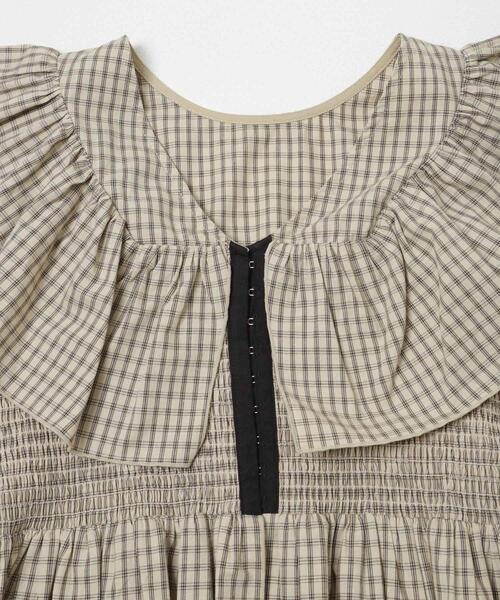 フロントホックチェックフリルブラウス（シャツ/ブラウス）｜KBF 