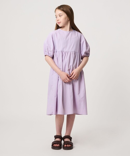 green label relaxing（グリーンレーベルリラクシング）の「バックリボン タッサー ワンピース / キッズ 140cm-160cm（ワンピース・キッズ・ブラック/ライラック/オレンジ・160cm/140cm/150cm）」の5枚目の写真